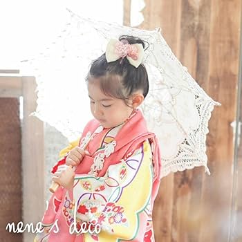 Amazon.co.jp: 浴衣 髪飾り 子供 七五三 水引花飾りと金粉紫陽花